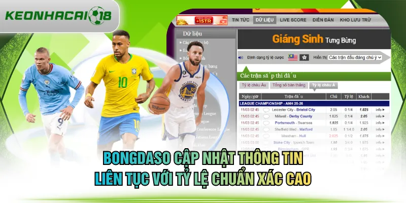 BONGDASO cập nhật thông tin liên tục với tỷ lệ chuẩn xác cao