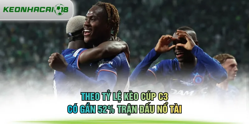 Theo tỷ lệ kèo cúp C3 có gần 52% trận đấu nổ tài